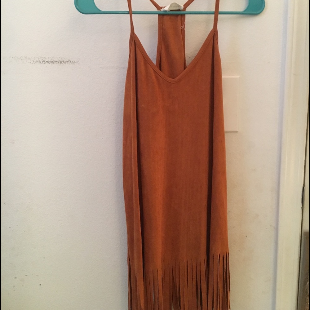 Brown Suede Fringe Dress
